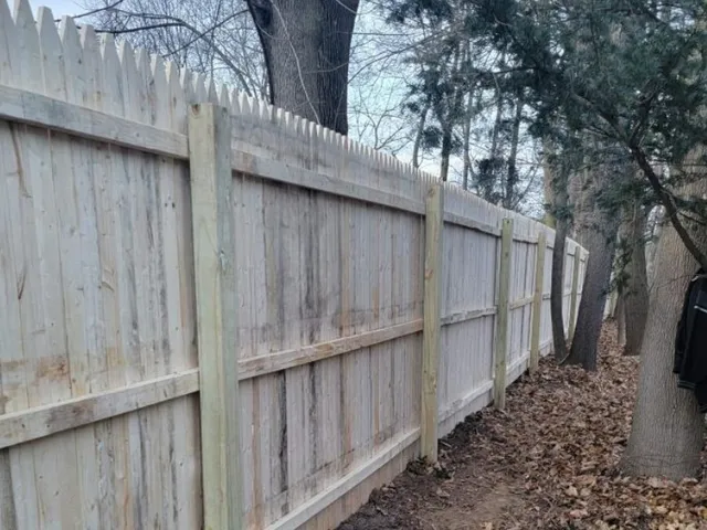 Wood fence project completed in northern New Jersey